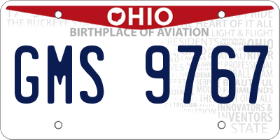 OH license plate GMS9767