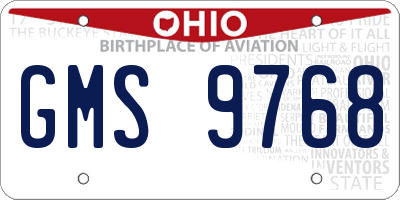 OH license plate GMS9768