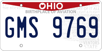 OH license plate GMS9769