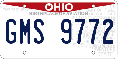 OH license plate GMS9772