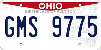 OH license plate GMS9775