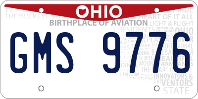 OH license plate GMS9776