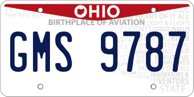 OH license plate GMS9787