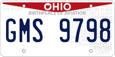 OH license plate GMS9798