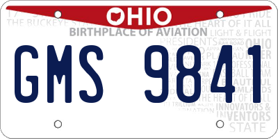 OH license plate GMS9841