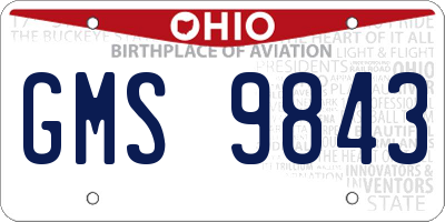 OH license plate GMS9843