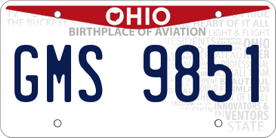 OH license plate GMS9851