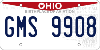 OH license plate GMS9908