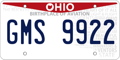 OH license plate GMS9922