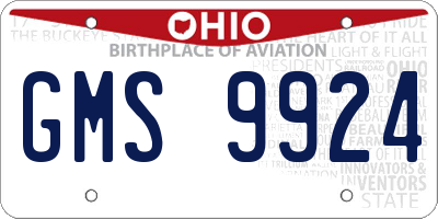 OH license plate GMS9924