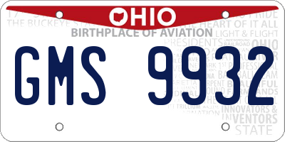 OH license plate GMS9932
