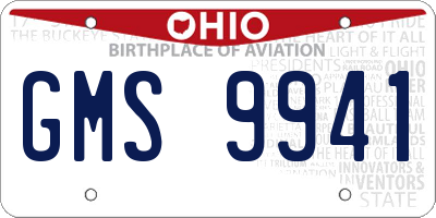 OH license plate GMS9941