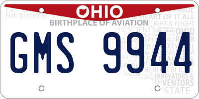 OH license plate GMS9944