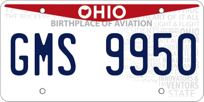 OH license plate GMS9950