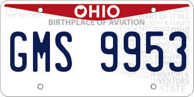 OH license plate GMS9953