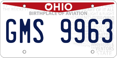 OH license plate GMS9963