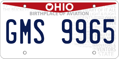 OH license plate GMS9965