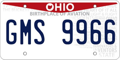 OH license plate GMS9966