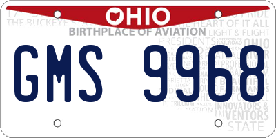 OH license plate GMS9968