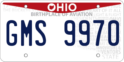 OH license plate GMS9970