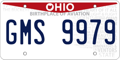 OH license plate GMS9979