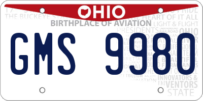 OH license plate GMS9980