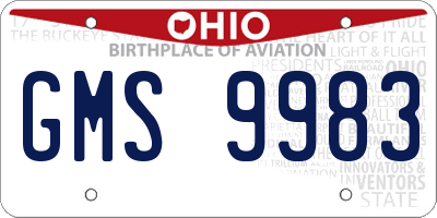 OH license plate GMS9983