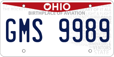 OH license plate GMS9989