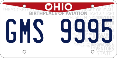 OH license plate GMS9995