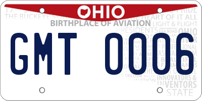 OH license plate GMT0006