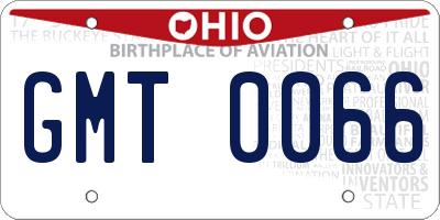 OH license plate GMT0066