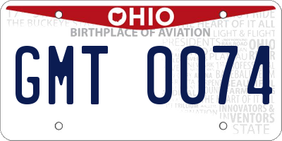 OH license plate GMT0074