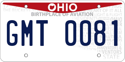 OH license plate GMT0081