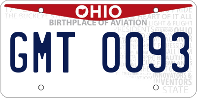 OH license plate GMT0093