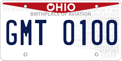 OH license plate GMT0100