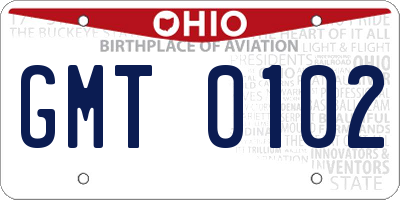 OH license plate GMT0102
