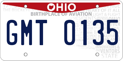 OH license plate GMT0135