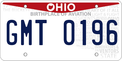 OH license plate GMT0196