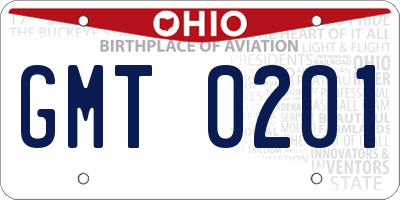 OH license plate GMT0201