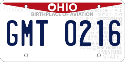 OH license plate GMT0216