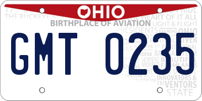OH license plate GMT0235