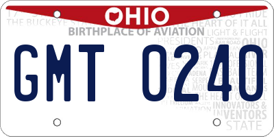OH license plate GMT0240
