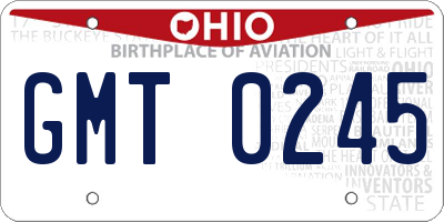 OH license plate GMT0245