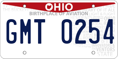 OH license plate GMT0254