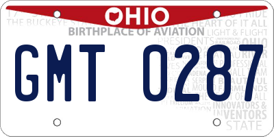 OH license plate GMT0287
