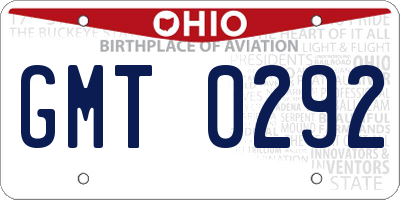 OH license plate GMT0292