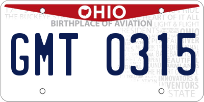OH license plate GMT0315