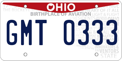 OH license plate GMT0333