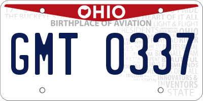 OH license plate GMT0337