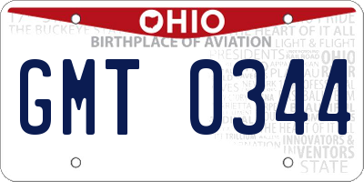 OH license plate GMT0344